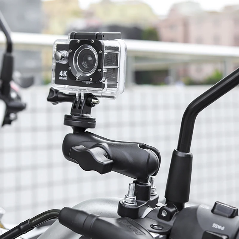 

Metal Motorcycle Bicycle Sports Camera Holder Handlebar Mirror Mount Bike Bracket Phone Action Camera Accessories Selfie Stick