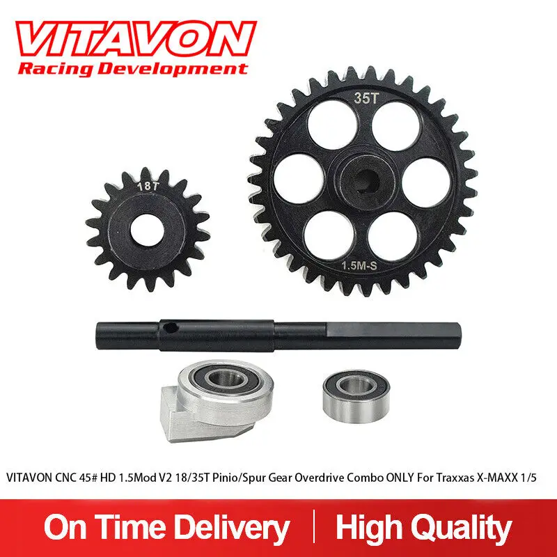 VITAVON CNC 45 # HD 1.5Mod V2 18/35T Pinio/Gear Overdrive Combo только для Traxxas X-MAXX1/5