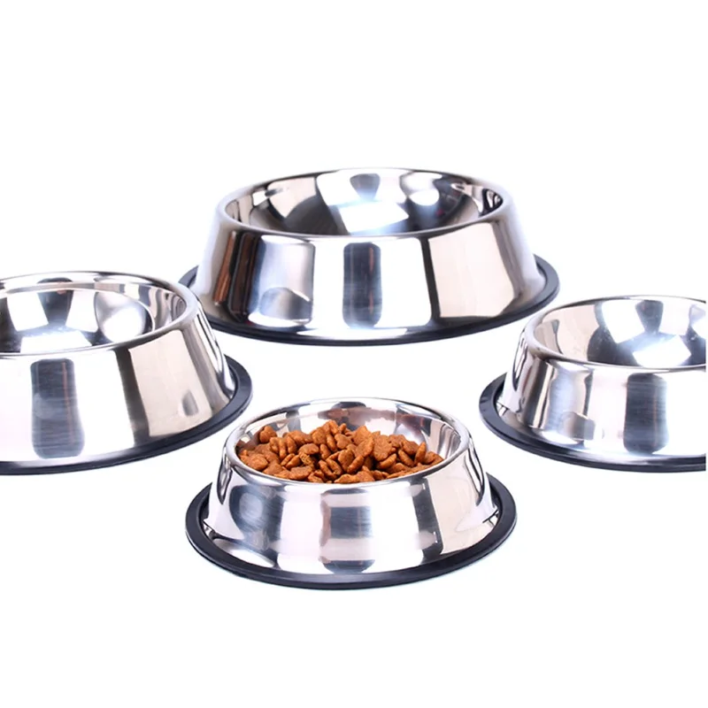 4 размера миска из нержавеющей стали для домашних питомцев