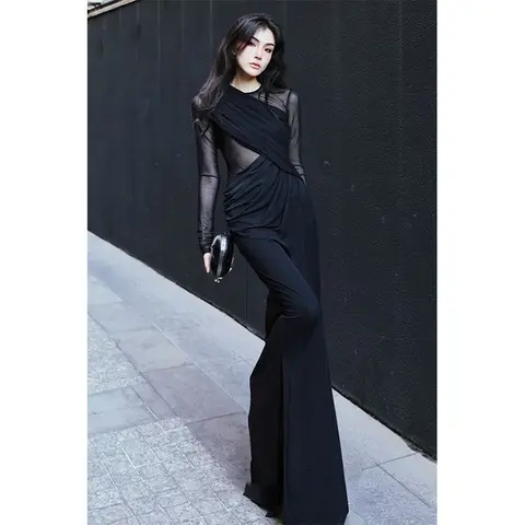 Популярное в этом году шикарное и высококачественное французское черное платье в стиле Хепберн, Сексуальные облегающие вечерние платья высокого качества 2024