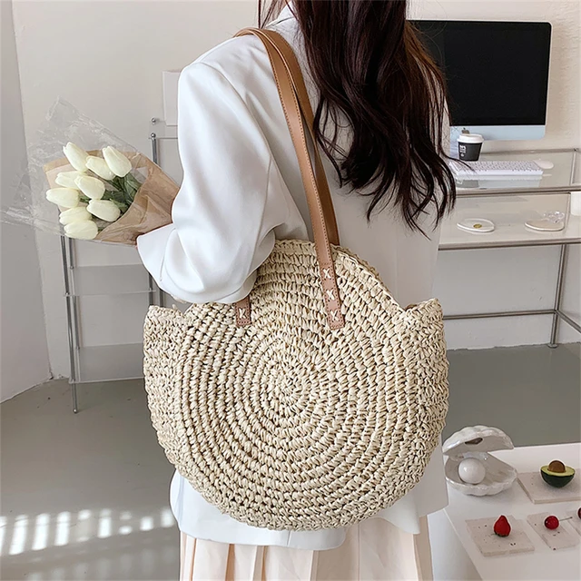 Fashion Large Straw Handmade Weave Shoulder Bags for Women 2023 Hit Summer Style Female Trend Beach Purse and Handbags Brand New 3