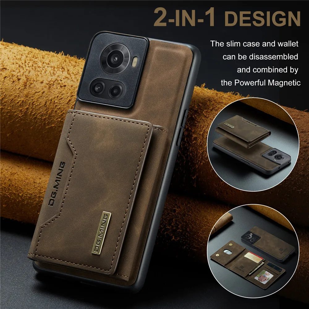

Luxury Magnetic Leather Wallet Phone Case For Oneplus Ace/Oneplus 10R Purse Case Card Pocket Bag Flip Card Slot Phone Cover