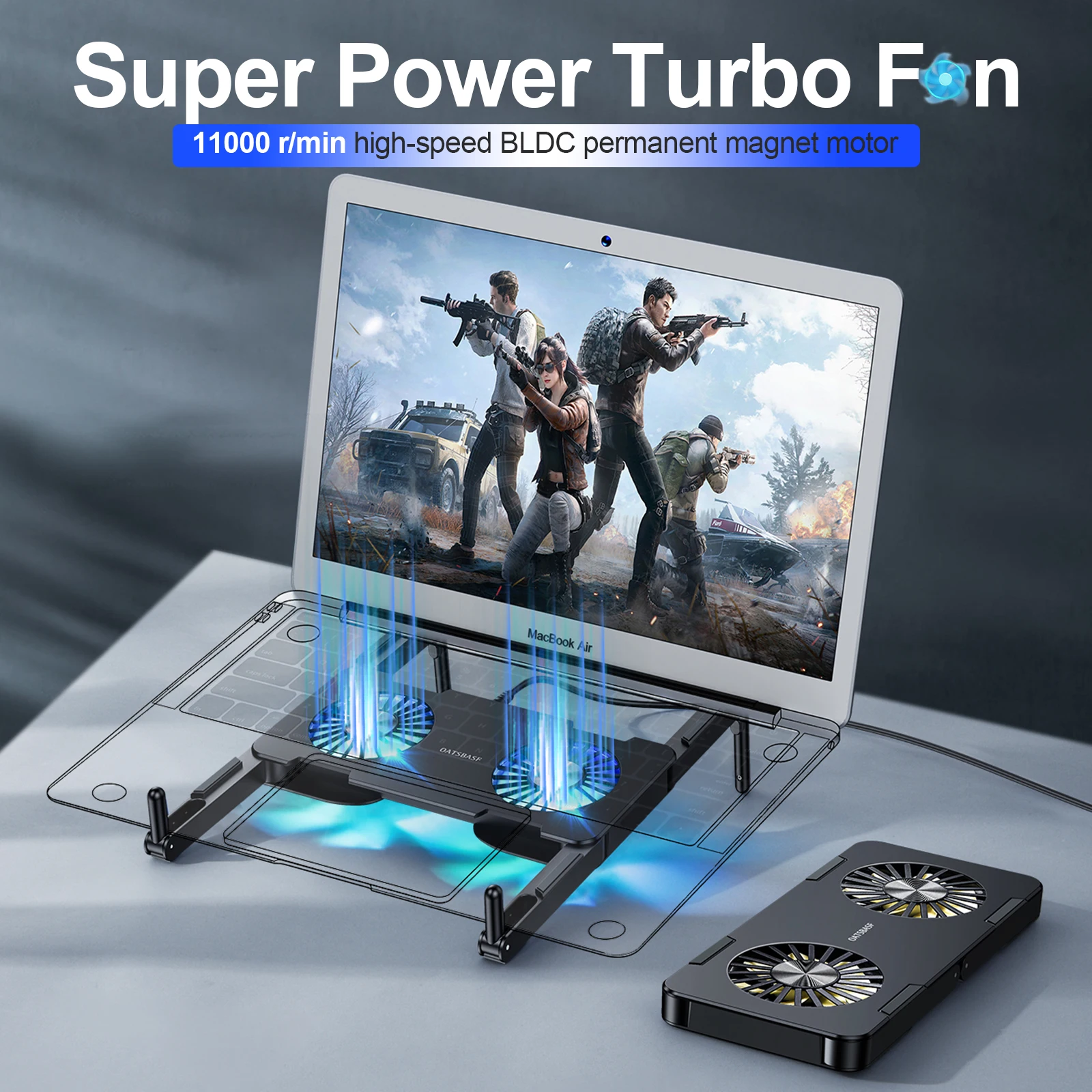 Portable Laptop Stand Dual Cooling Fan Desktop Cooler Holder For MacBook Pro Air DELL iPad Xiaomi Tablet Notebook Stand Computer Portable Laptop Stand Dual Cooling Fan Desktop Cooler Holder For MacBook Pro Air DELL iPad Xiaomi Tablet Notebook Stand Computer