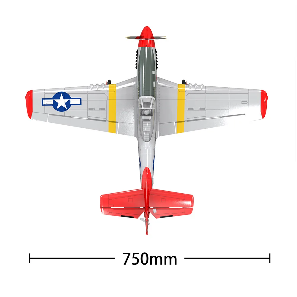 Volantex 768-1 P51D MUSTANG 750 мм 75 см Wingspan EPO 2 4 ГГц 4CH бесщеточный самолет с 6-осевой