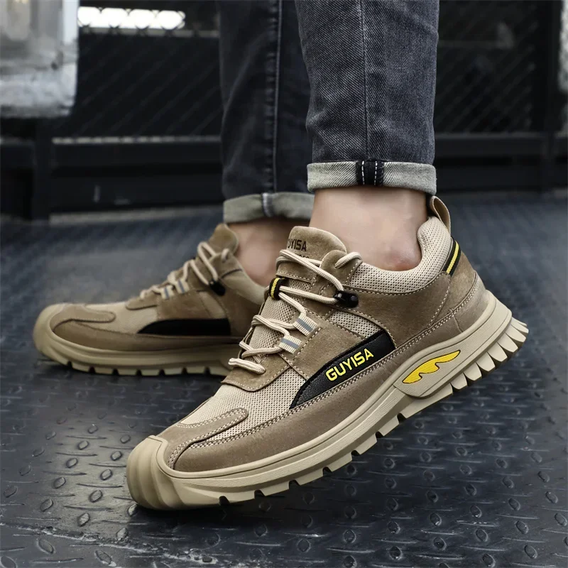 Промышленная защитная обувь мужская рабочая с защитой от проколов со стальным