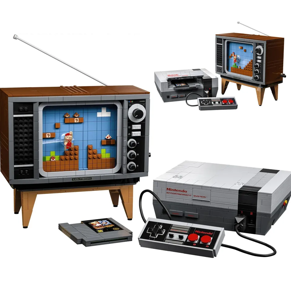

Supers NES TV Game Marioed Console Nintendo Entertainment FIT 71374 System Model Blocks Building Bricks Kids Toys Gifts