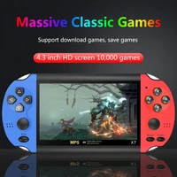 x7 4 3 inch video game console dual joystick handheld retro game console built in 10000 free games hd video player tv output hot