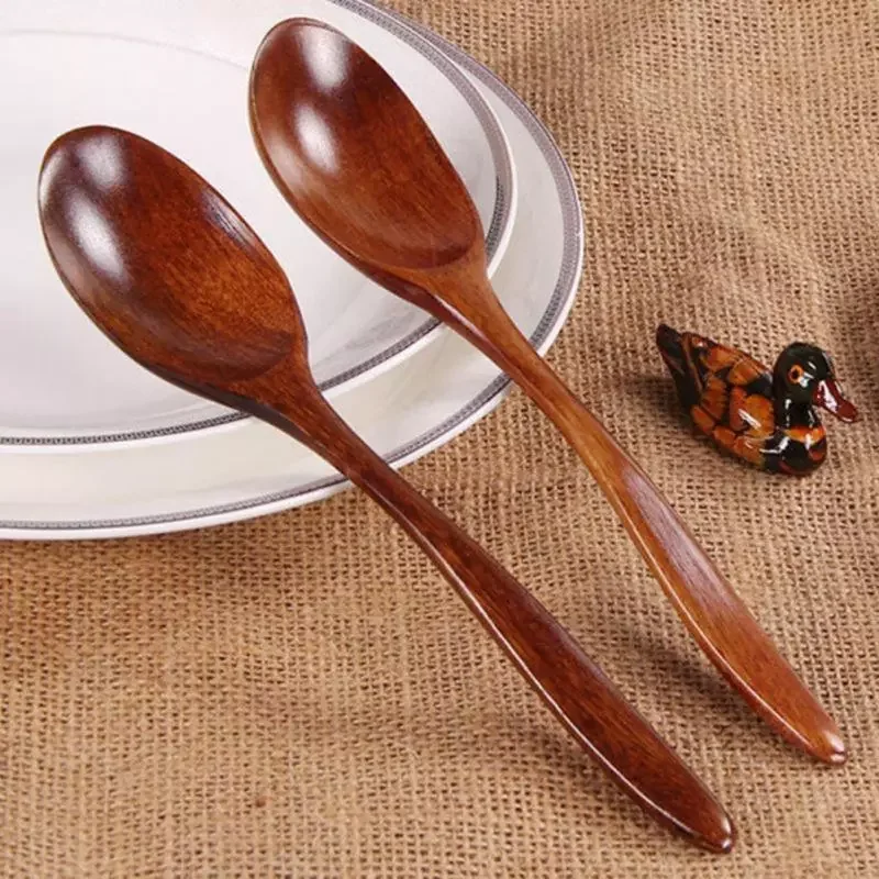 

2022New 18cm Natural Wood Japanese-style Environmental Tableware Cooking Honey Coffee Spoon Mixing Spoon Lunch Box Spoon