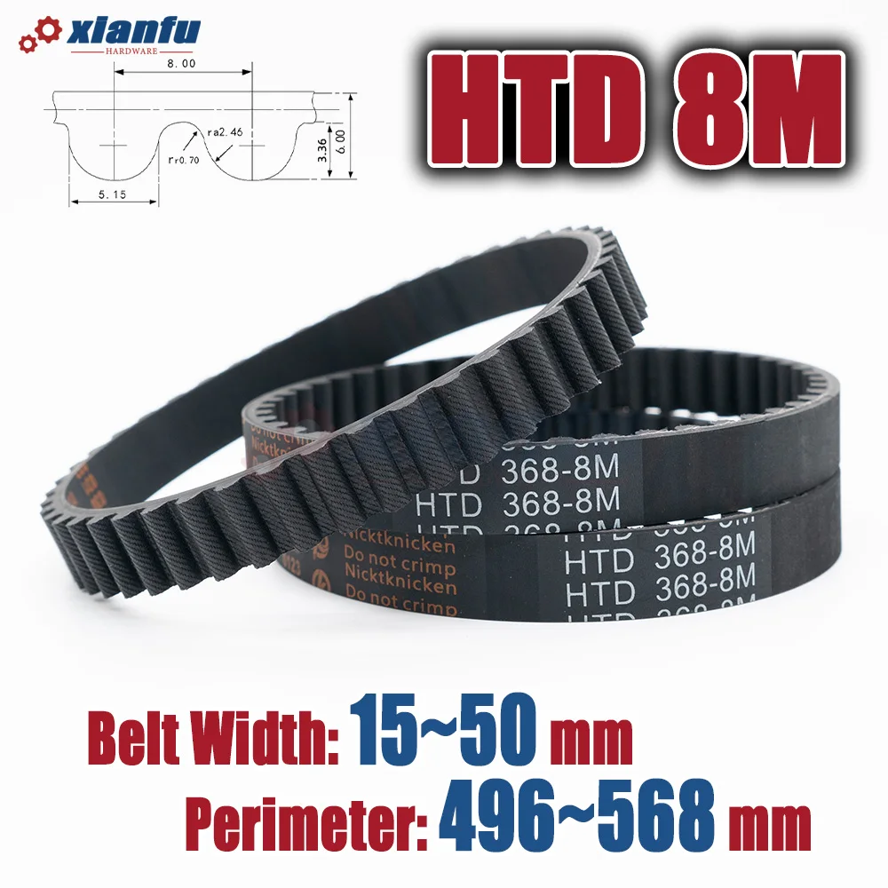 HTD 8M Ремень ГРМ Периметр 496 504 512 520 528 536 544 552 560 568 мм Ширина резины 10 ~ 40 мм HTD8M Приводная машина Передача с ЧПУ