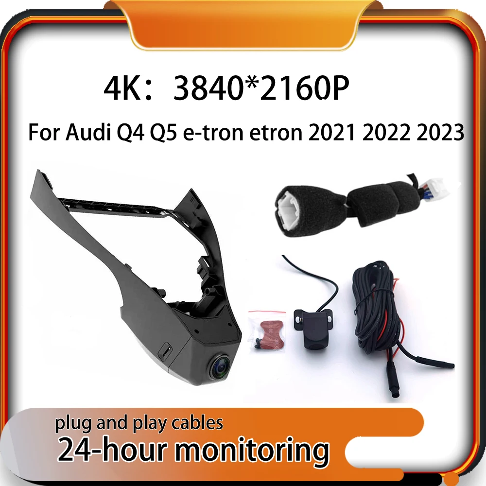 

New Plug and Play Car DVR Dash Cam Recorder Wi-Fi GPS 4K 2160P For Audi Q4 Q5 e-tron etron 2021 2022 2023