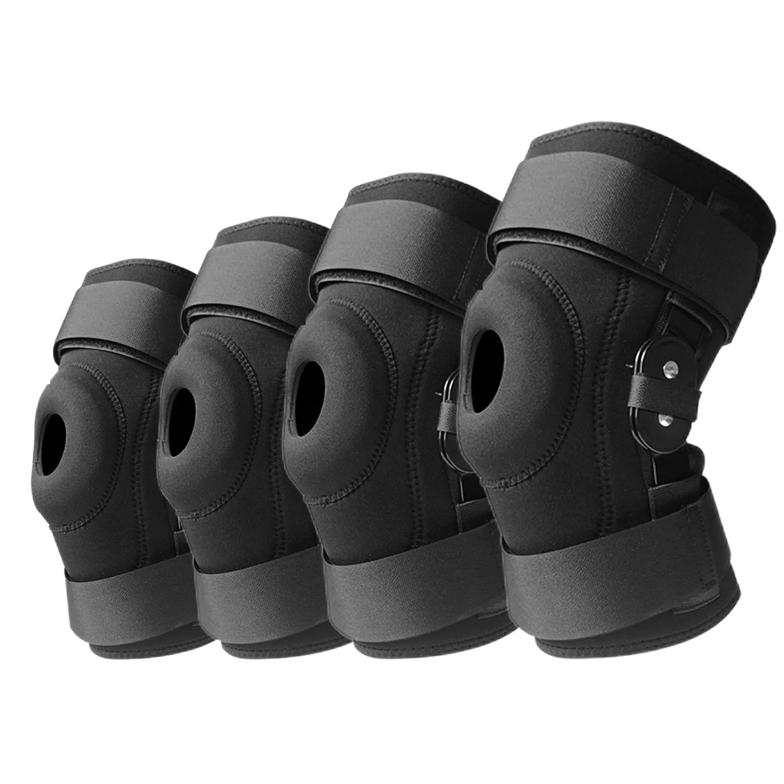 

Fitness Hinged Knee Brace Support Adjustable Workout Knee Braces Side Patella Stabilizers With Strap Sports Knee Protective Pads