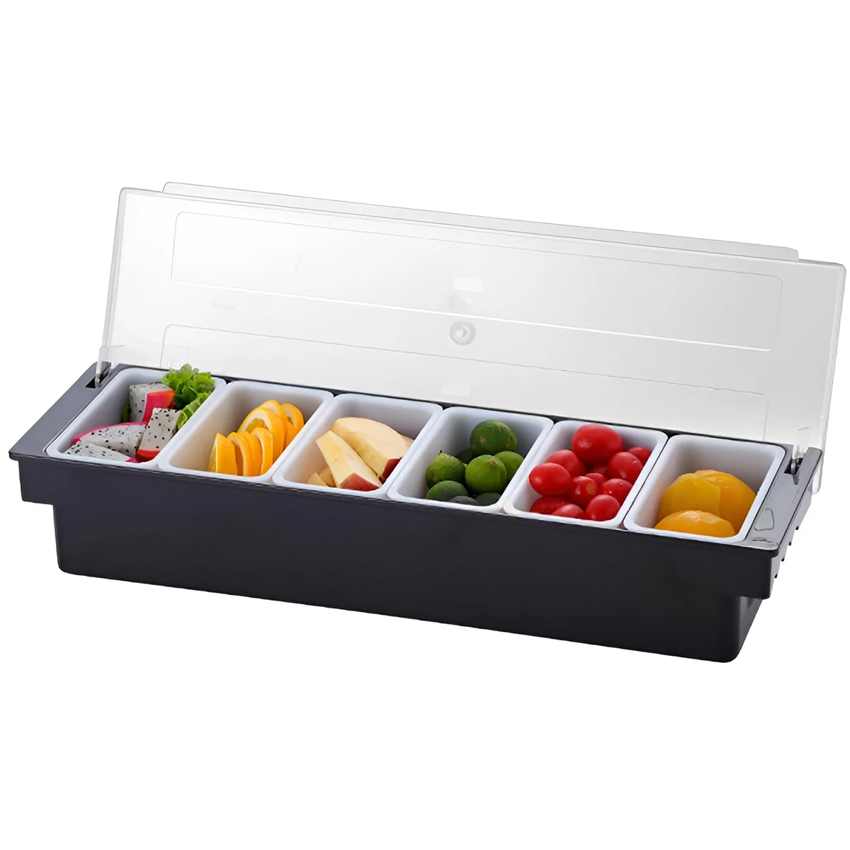 

Condiment Box Compartment Condiment Dispenser Bar Fruit Caddy Garnish Tray Kitchen Spices Storage Holder Kitchen Accessories