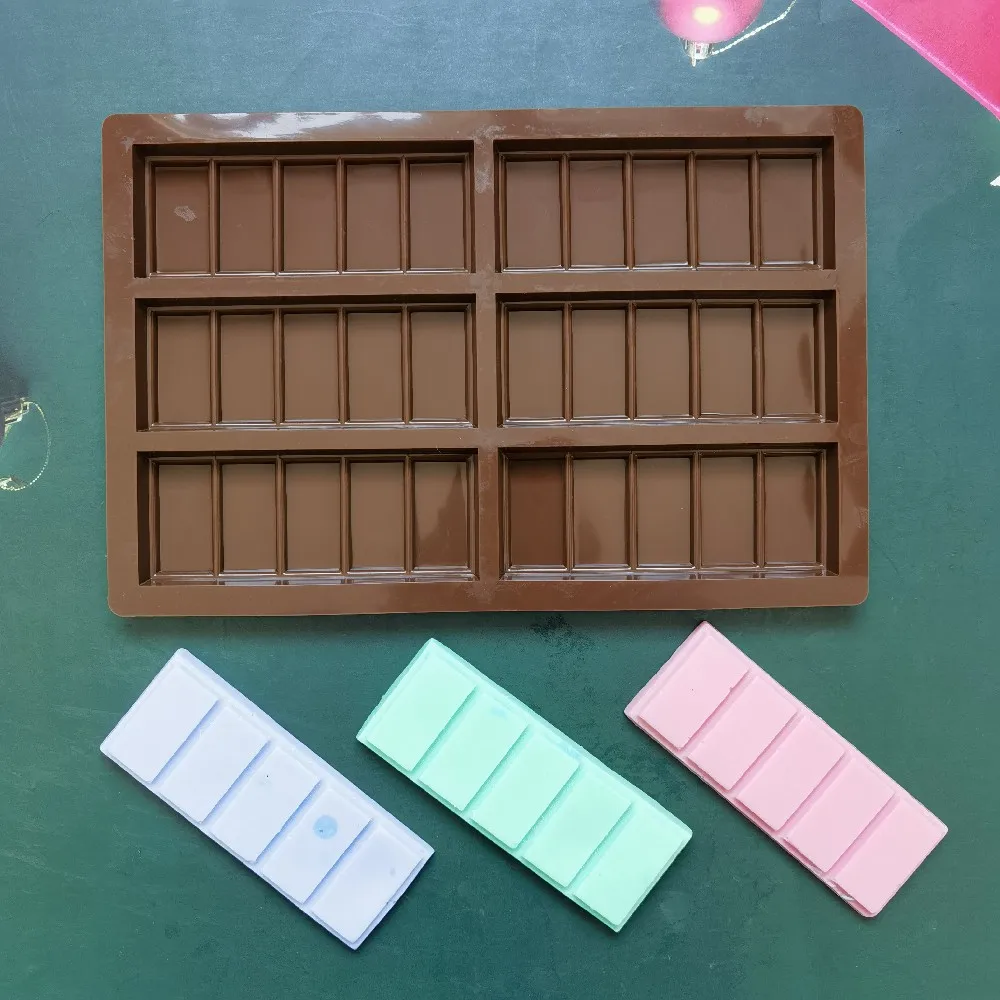 

Rectangular Chocolate Mold 6 Holes Edible Silicon Handmade Child Dessert Candy Biscuit Baking Tool Home Cake Mould Bakeware