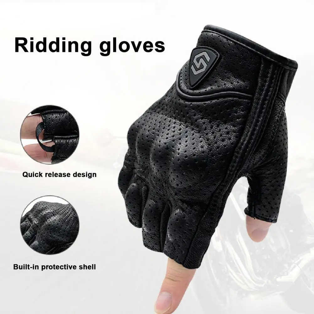 

2Pcs Half Finger Gloves Excellent Faux Leather Fine Workmanship for Wrestling Cycling Gloves Half Finger Gloves