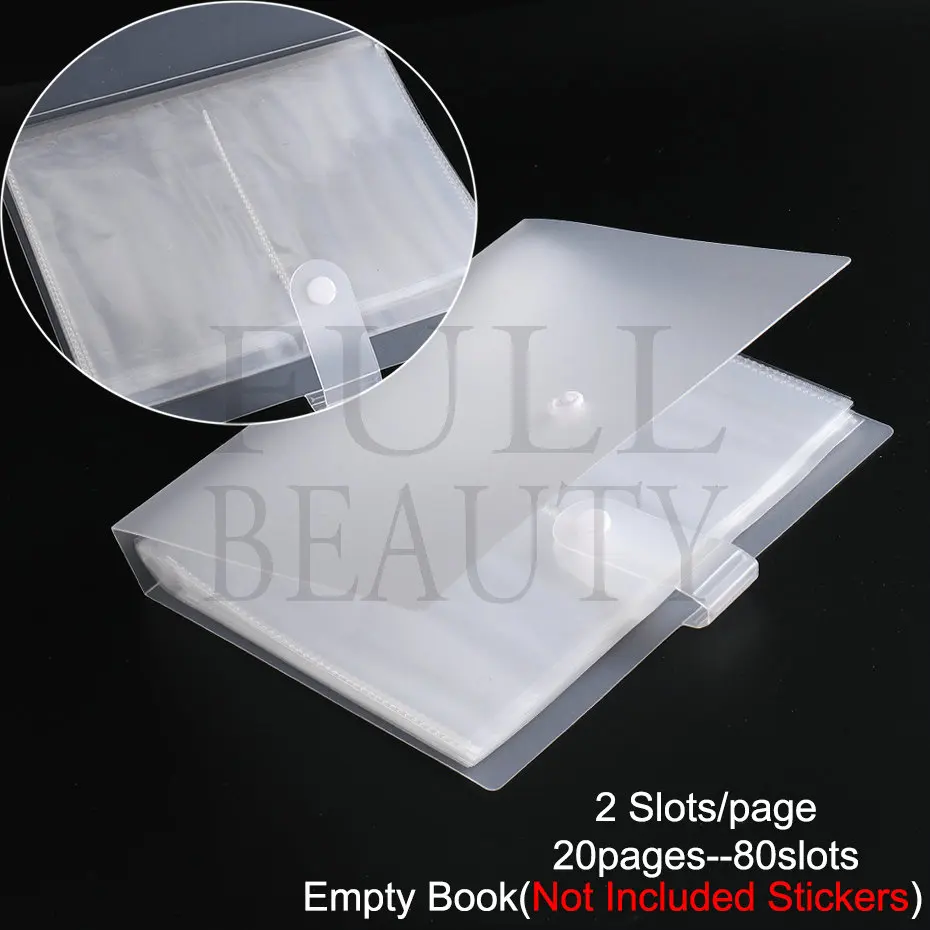 84 отделения для ногтей внешние наклейки пустая книга хранения маникюрные
