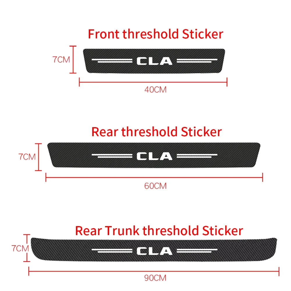 Защитная полоса для автомобильной двери из углеродного волокна Mercedes A B R S V Class GLA