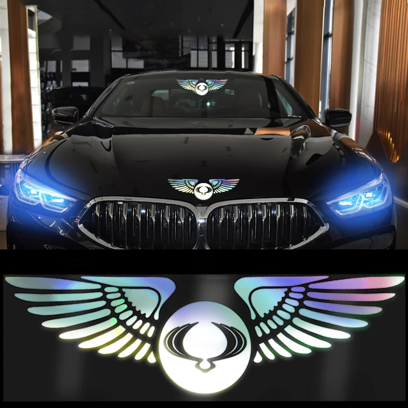 

New Angel Wing Reflective Car Body Logo Sticker Car Decoration Decals For SsangYong Actyon Kyron Korando Rexton Tivoli Car Goods