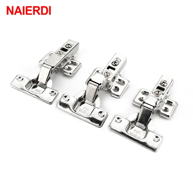 

NEW 4PCS C Serie Hinge Stainless Steel Door Hydraulic Hinges Damper Buffer Soft Close For Cabinet Kitchen Furniture Hardware