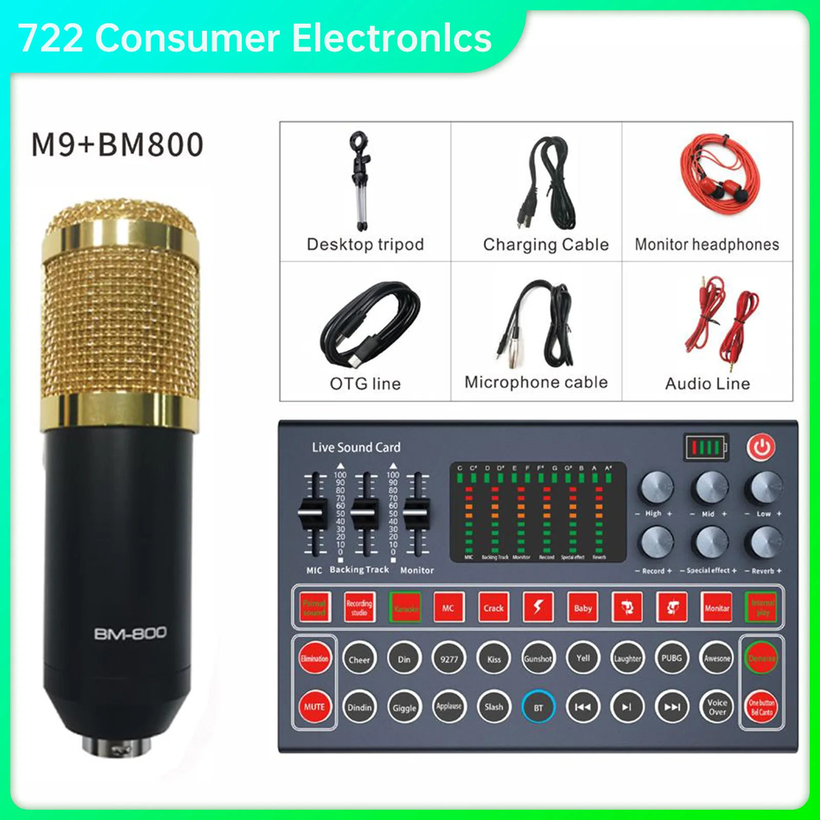 

AD новая звуковая карта M9 устройство для изменения голоса многофункциональный внешний стол для USB гарнитуры микрофон мобильный компьютер ПК...