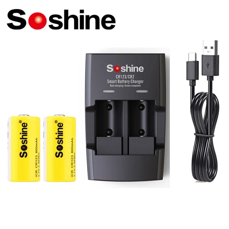 Фонарик Soshine CR123A перезаряжаемая батарея 16340 зарядка литиевой батареи 3 в