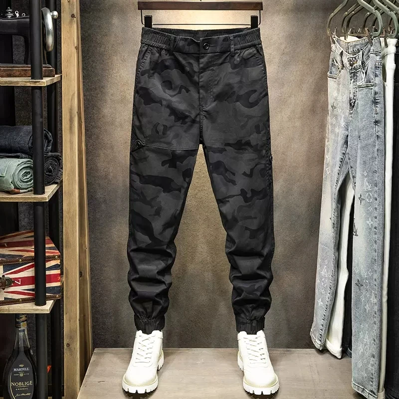 Street Fashion Men Jeans Loose Fit Spliced Designer Casual Cargo Pants Hombre Camouflage Hip Hop Joggers Men Military Trousers