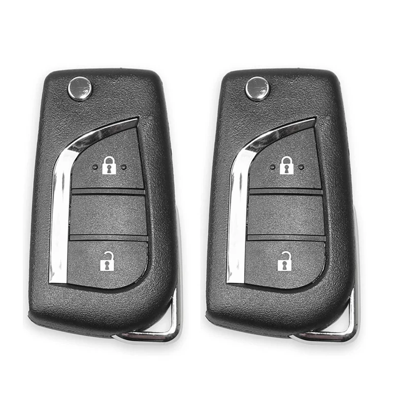 

2X For Xhorse XKTO01EN Universal Wire Remote Key Fob 2 Buttons For Toyota Type For VVDI Key Tool