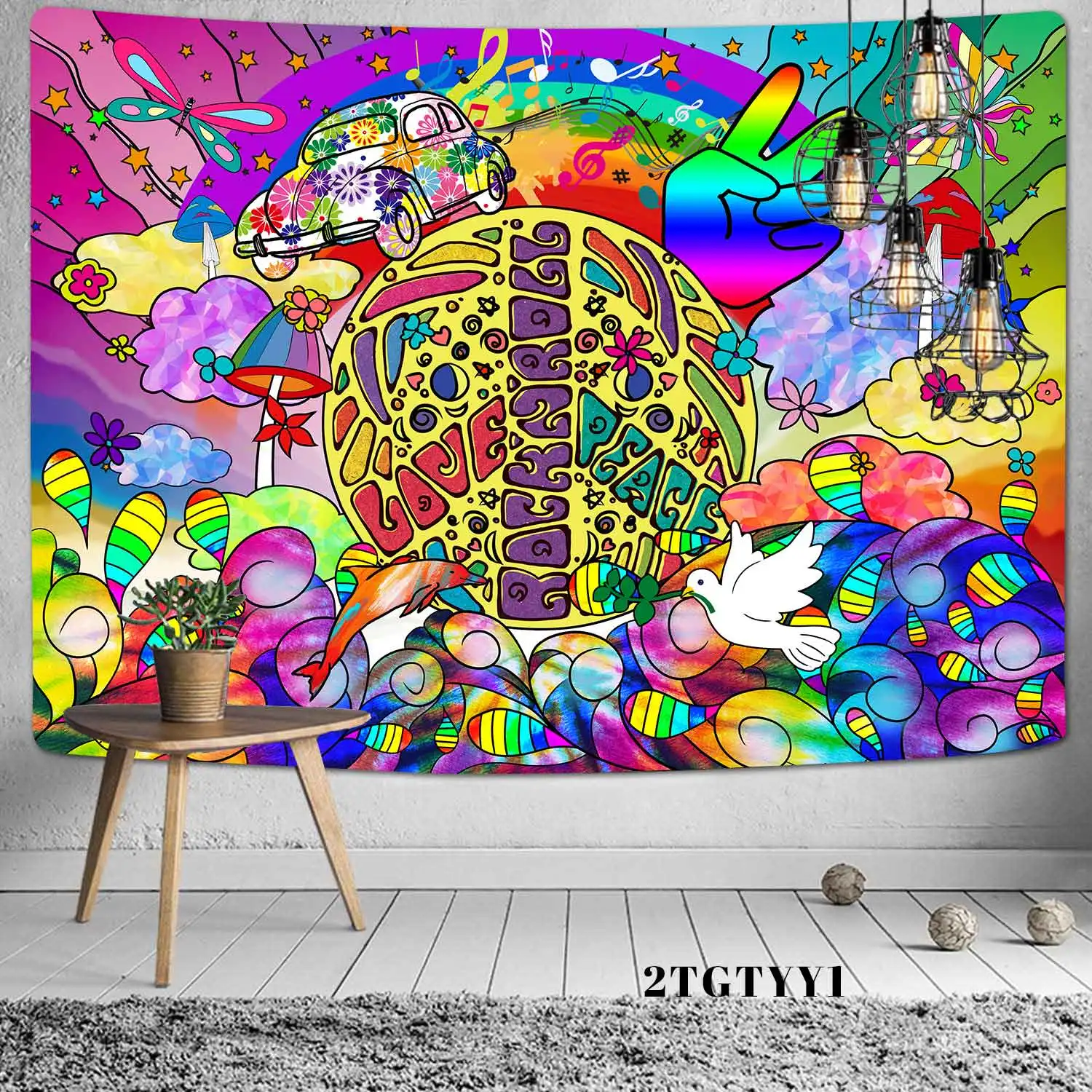 

Psychedelic Posters Banners Flags Tapestry Mysterious Viking Meditation Runes Art Wall Hanging Tapestries for Living Room Decor