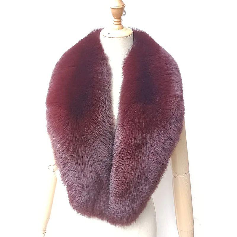 Женский меховой воротник зимний длинный из натурального Лисьего меха 2023