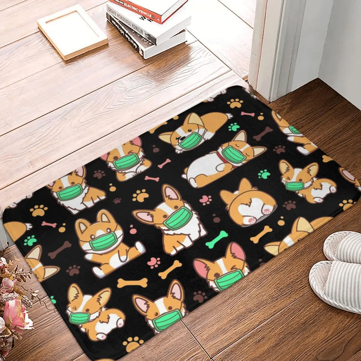 

Corgi карантин Забавный фотографический ковер Декор вход гостиная домашняя кухня ванная комната нескользящий коврик для ванной