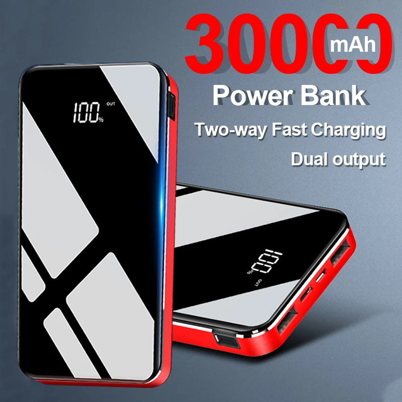 

Two-way Quick Charging Power Bank 30000mAh Portable Pocket HD Digital Display External Battery For iphone Xiaomi Huawei