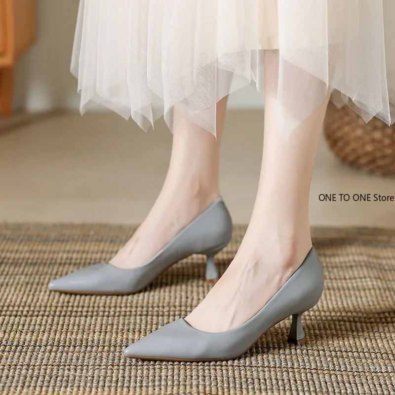 Новые модные туфли с острым носком на тонком высоком каблуке женские элегантные