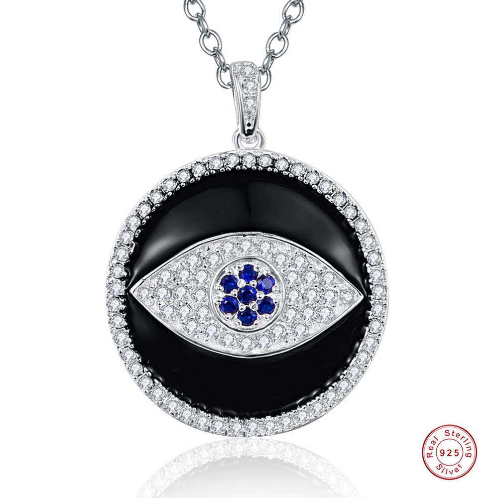 

Женское ожерелье из серебра 925 пробы с черным Цирконом