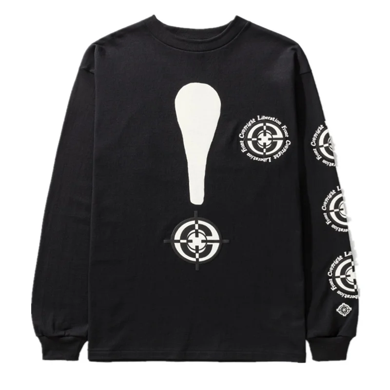 

Fashion Streetwear High Street Oversize Loose TARGET LS TEE Foam printed long sleeve T shirt for men