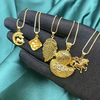 24k gold pendants necklaces for women luxurious 45cm 999 stamp long chains colorfast golden choker wedding jewelry wholesale