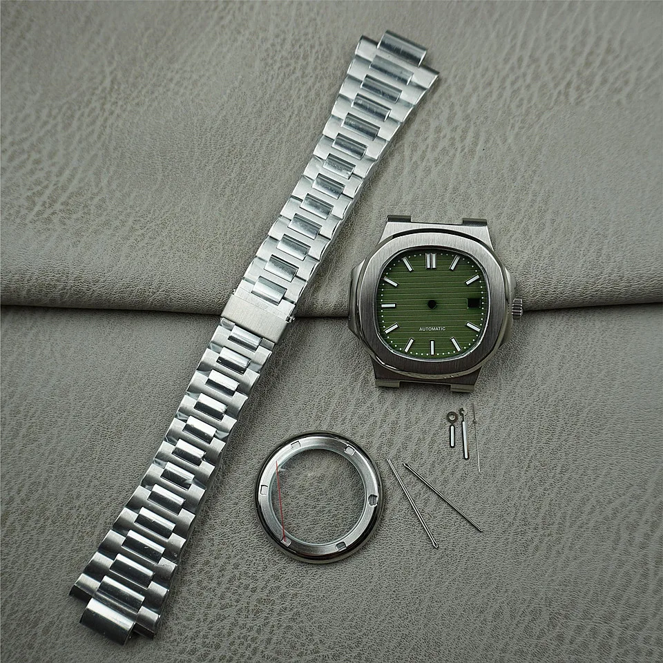 Nh35 dial pointer green strong luminous Tiffany blue watch modified Nautilus mechanical watch modified PP571 watch