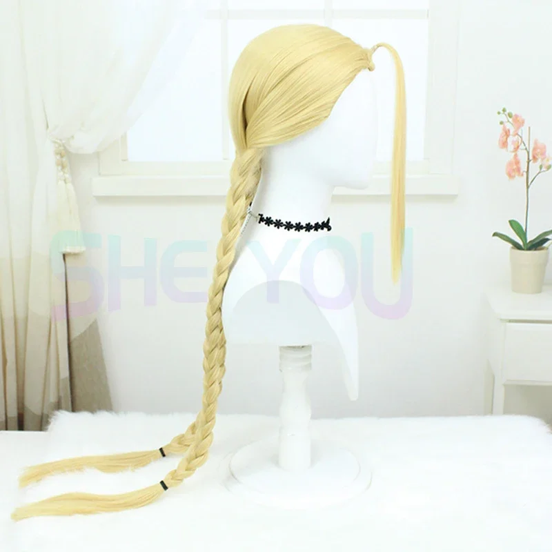 Игра Cammy парик для косплея Золотая двойная коса термостойкие синтетические