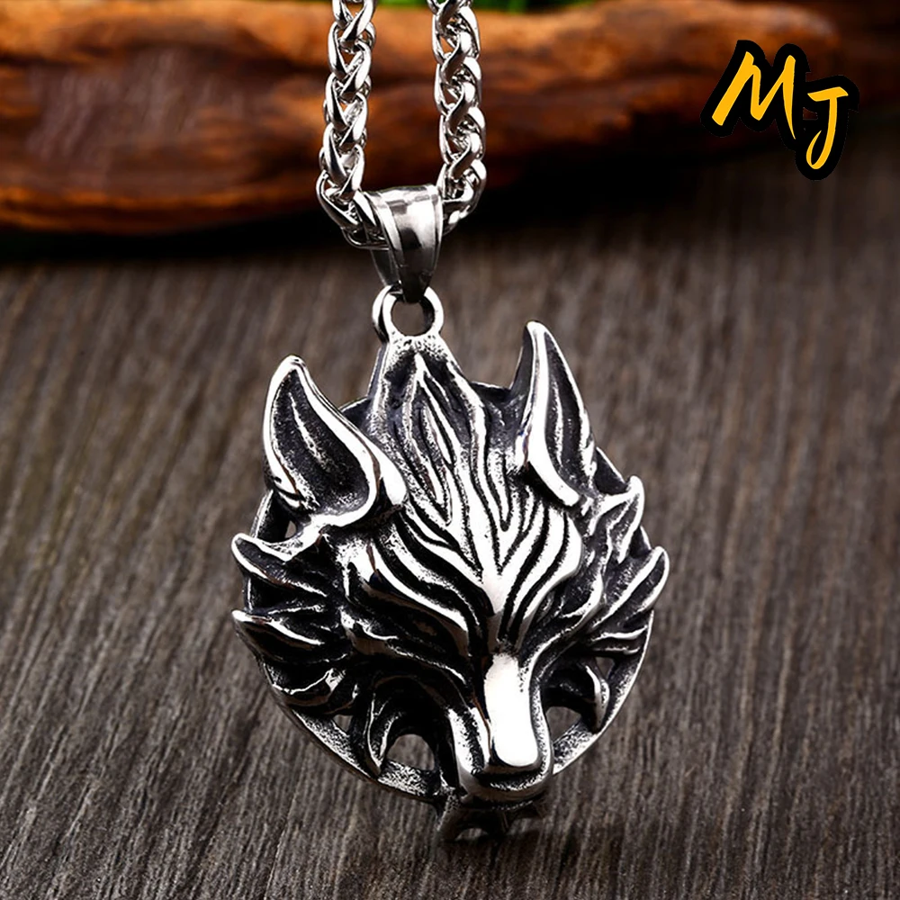

Classic Vintage Wolf Head Necklace Punk Gothic HipHop Male Female Animal Party Bicycle Motorcycle Party Gift Halloween Jewelry