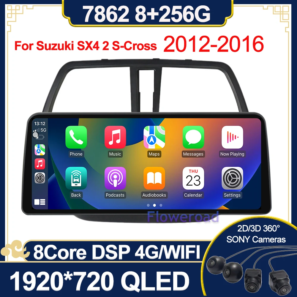 4G Φ WIFI Android 12 256G для Suzuki SX4 2 S-Cross 2012-2016 мультимедийный видеоплеер автомобильное