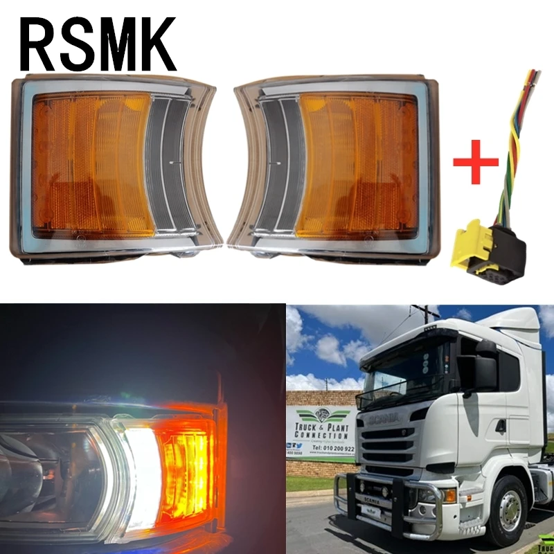 

2x Led Turn Signal Light +_DRL For Scania P230 G480 R480 T470 For Scania Truck Turn Indicator Lamps OEM 1949900 2241544 2442637