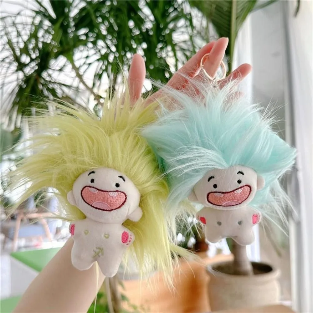 Funny With Key Ring 10cm Doll Keychain Long Hair Missing Teeth Palm Doll Girl