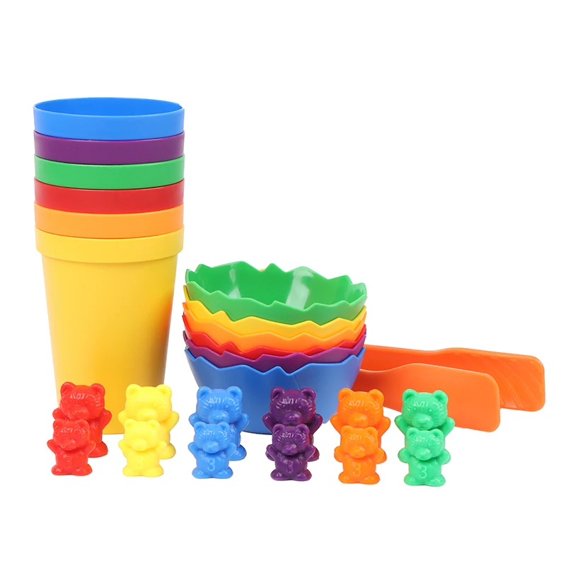 

Rainbow Weight Counting Bear With Stacking Cups Montessori Teaching Matching Game Sorting Educational Toys For Children
