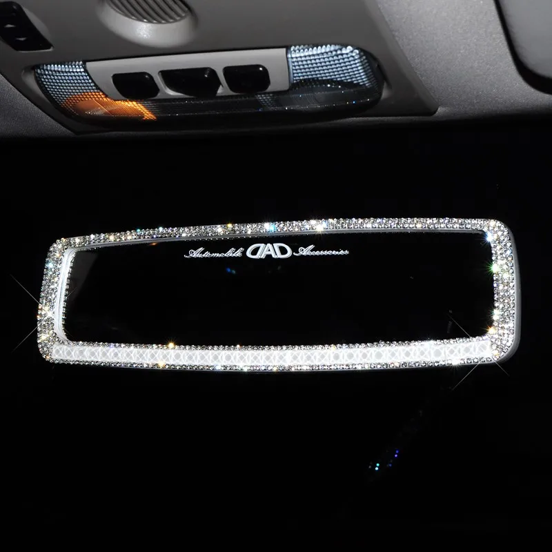 

Bling Car Mirror Accessories for Women Men Rhinestone Car Rear View Mirror Crystal Diamond Rear View Mirror Cover Car Interior