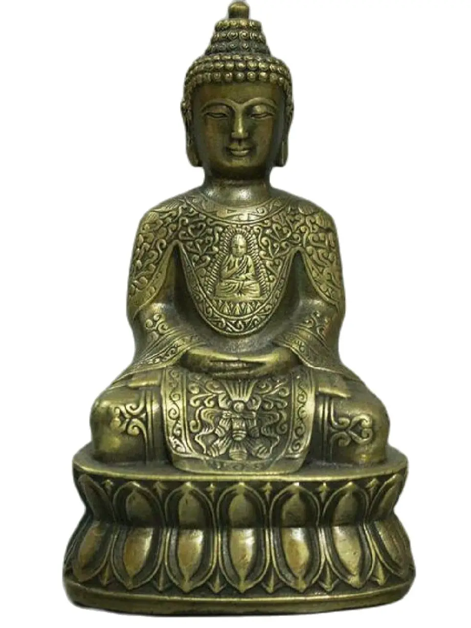

5 "Китайская тибетская буддистская Бронзовая статуэтка Будды
