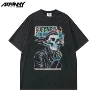 atsunny queens of the stone rge print t shirt skeleton hip hop harajuku shirt pullover streetwear retro gothic clothes tops