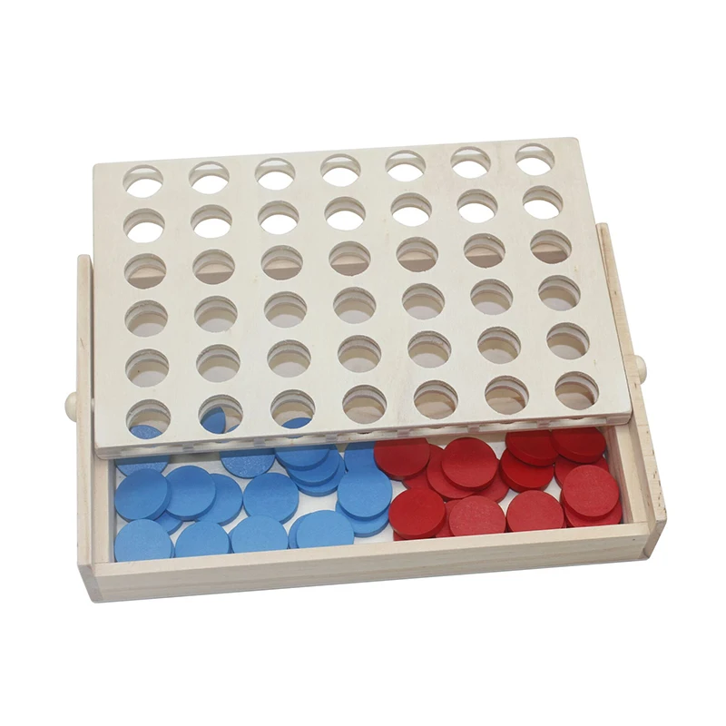 

Деревянные игрушки Соедините синие Красные четыре в одном 4 в одном доска Смешные Семейные вечеринки классический бинго развлечения путеше...