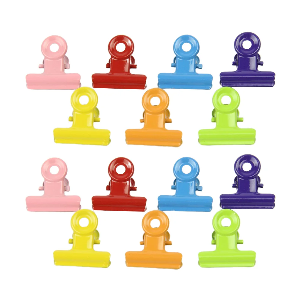 

20pcs Metal Lacquered Paper Clamps Bill Holder Colored Binder Metal Clips Company School Office Supplies, Assorted Color