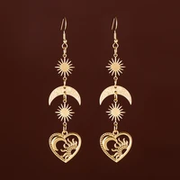 new design shiny star moon drop earrings bohemia charm geometric heart earrings for women 2022 fashion jewelry gifts