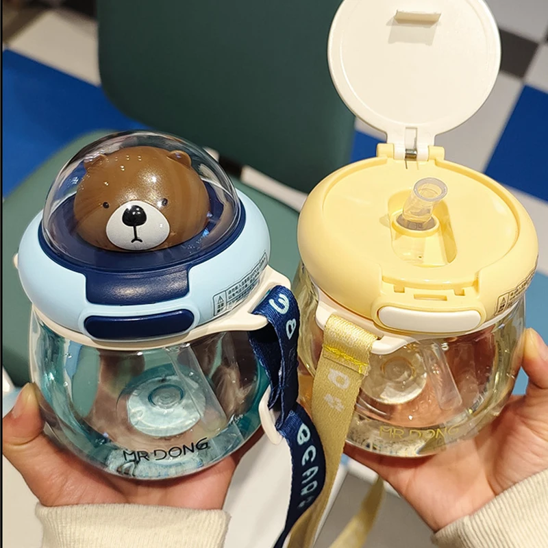 Милая бутылка для воды девочки стакан с соломинкой 650 мл чашка из тритана милый