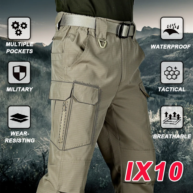 

Брюки мужские рабочие, тактические уличные штаны-карго в стиле милитари, дышащие армейские штаны с карманами для походов и кемпинга, лето