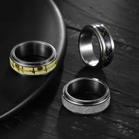 8mm wide rotatable decompression mens titanium steel ring dripping oil luminous rotating high quality personalized jewelry